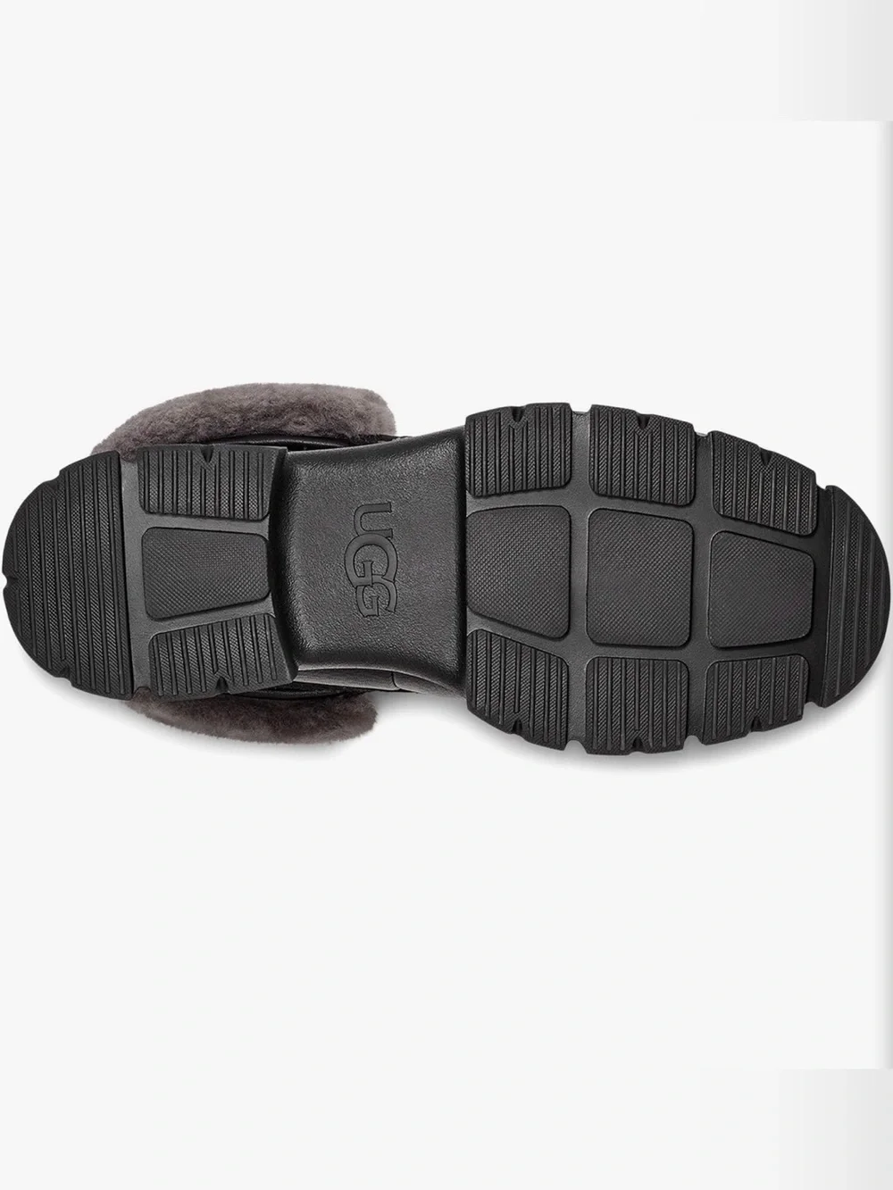 UGG Ashton Addies black waterproof boots with charcoal gray fur lining | Size 8